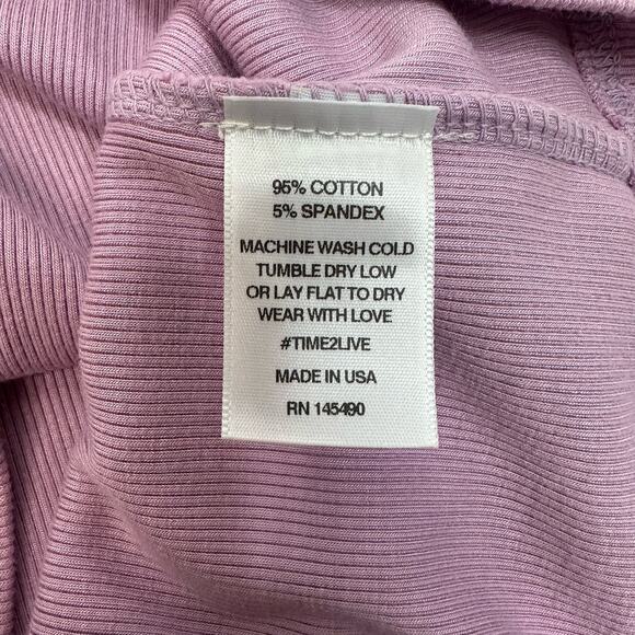 NEW Electric & Rose Racerback Ribbed Tank Top Lavender Stretch Cotton Small - Picture 7 of 7